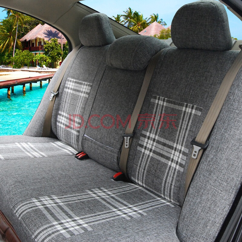 驰钦专车定制汽车座套 都市灰亚麻四季座垫，打造清凉舒适的驾乘空间